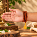 5 Mukhi Rudraksha Mala – 108+1 Beads, for Japa
