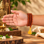 5 Mukhi Rudraksha Mala – 108+1 Beads, for Japa